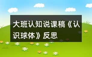 大班認(rèn)知說課稿《認(rèn)識(shí)球體》反思