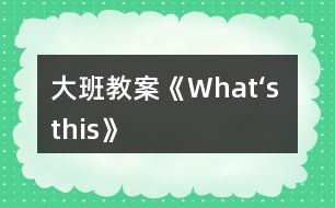 大班教案《What‘s this》