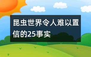 昆蟲世界令人難以置信的25事實